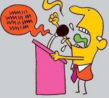 Politician yelling cartoon